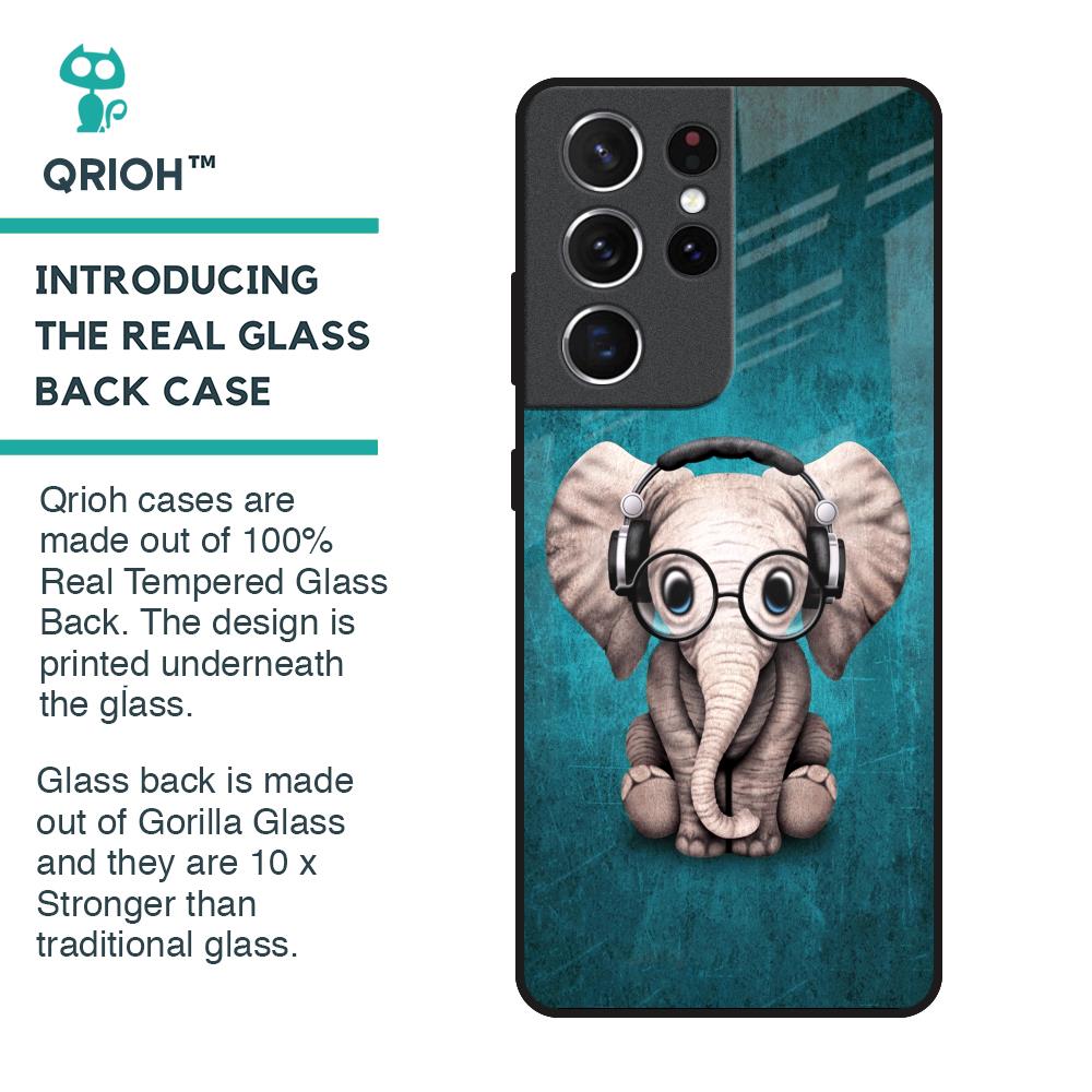 Adorable Baby Elephant Glass Case For Samsung Galaxy S21 Ultra