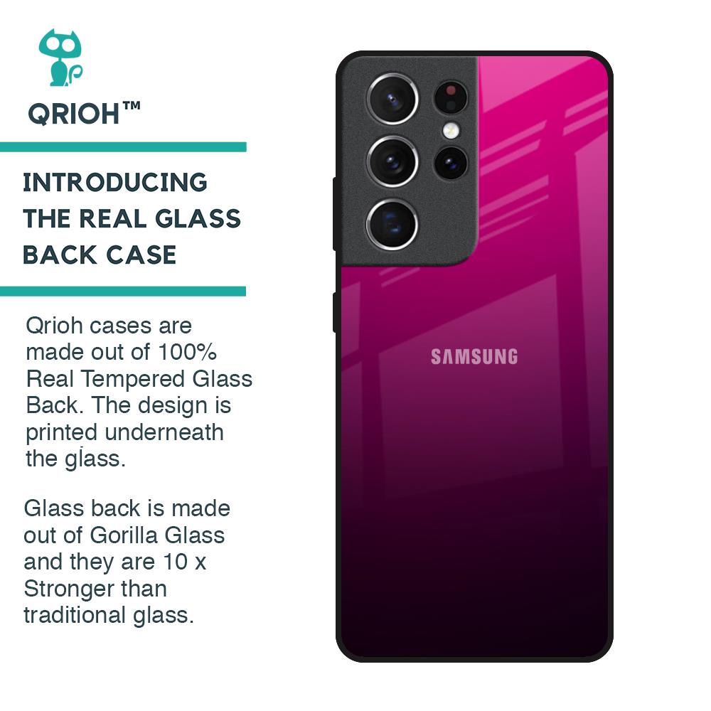 Purple Ombre Pattern Glass Case for Samsung Galaxy S21 Ultra