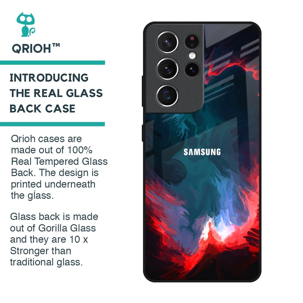 Brush Art Glass Case For Samsung Galaxy S21 Ultra