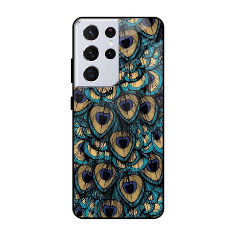Peacock Feathers Samsung Galaxy S21 Ultra Glass Cases & Covers Online