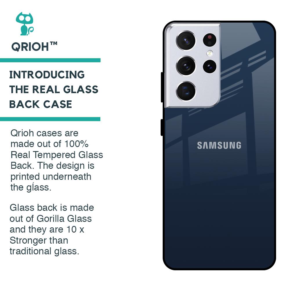 Overshadow Blue Glass Case For Samsung Galaxy S21 Ultra