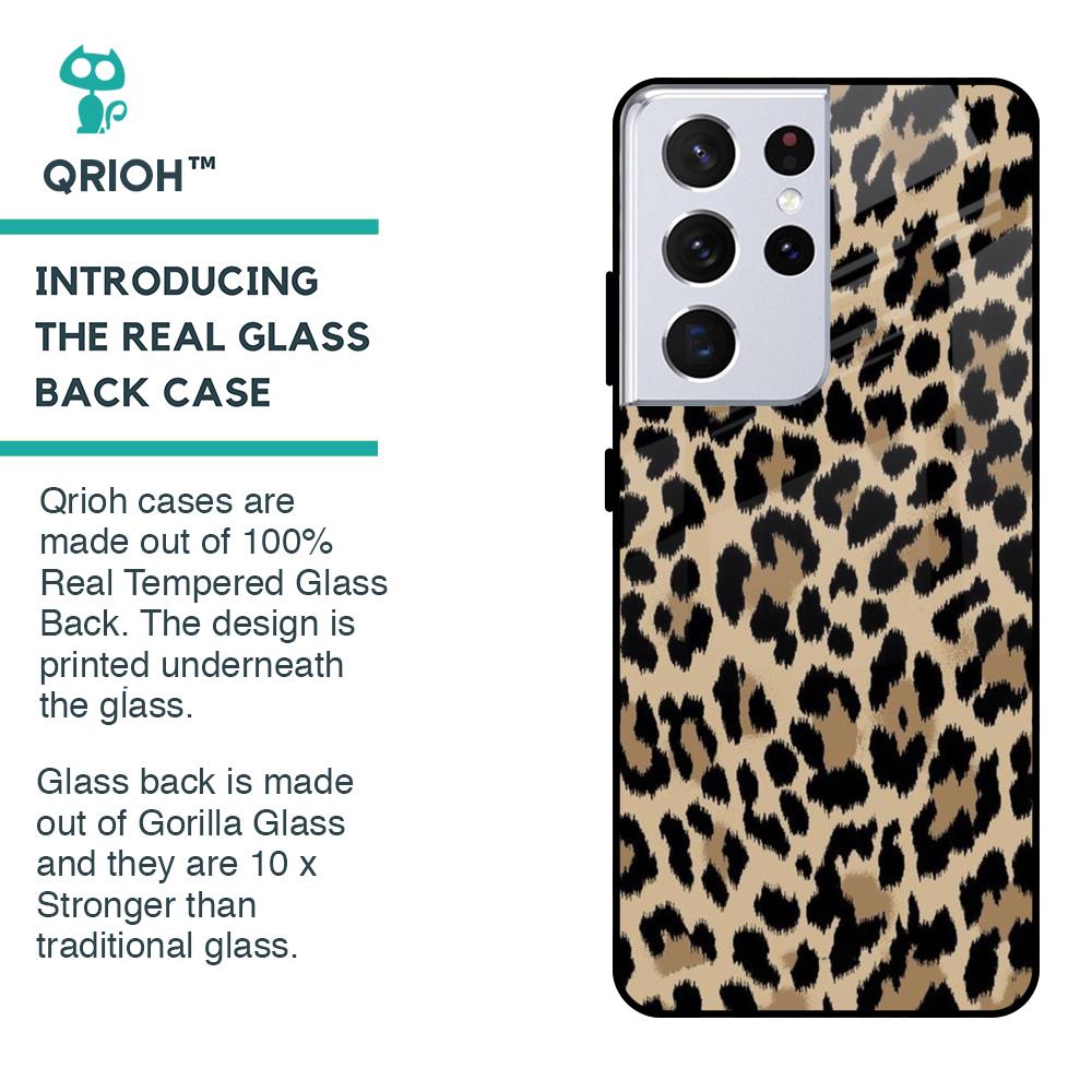 Leopard Seamless Glass Case For Samsung Galaxy S21 Ultra