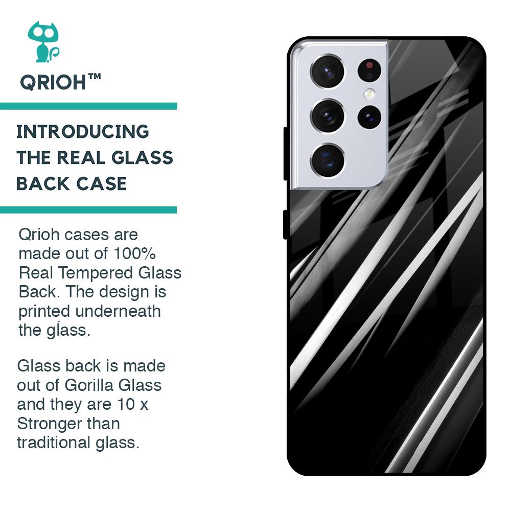 Black & Grey Gradient Glass Case For Samsung Galaxy S21 Ultra