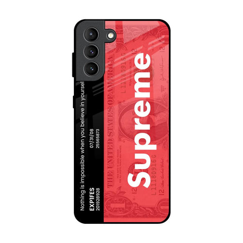 Supreme Ticket Samsung Galaxy S21 Plus Glass Back Cover Online