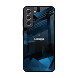 Polygonal Blue Box Samsung Galaxy S21 Glass Back Cover Online
