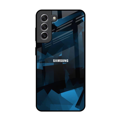 Polygonal Blue Box Samsung Galaxy S21 Glass Back Cover Online