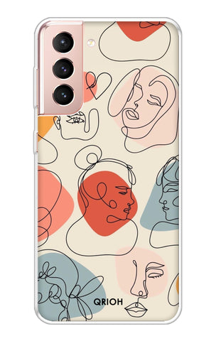 Abstract Faces Samsung Galaxy S21 Back Cover