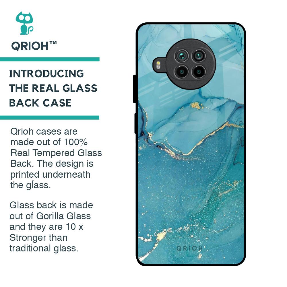 Blue Golden Glitter Glass Case for Mi 10i 5G