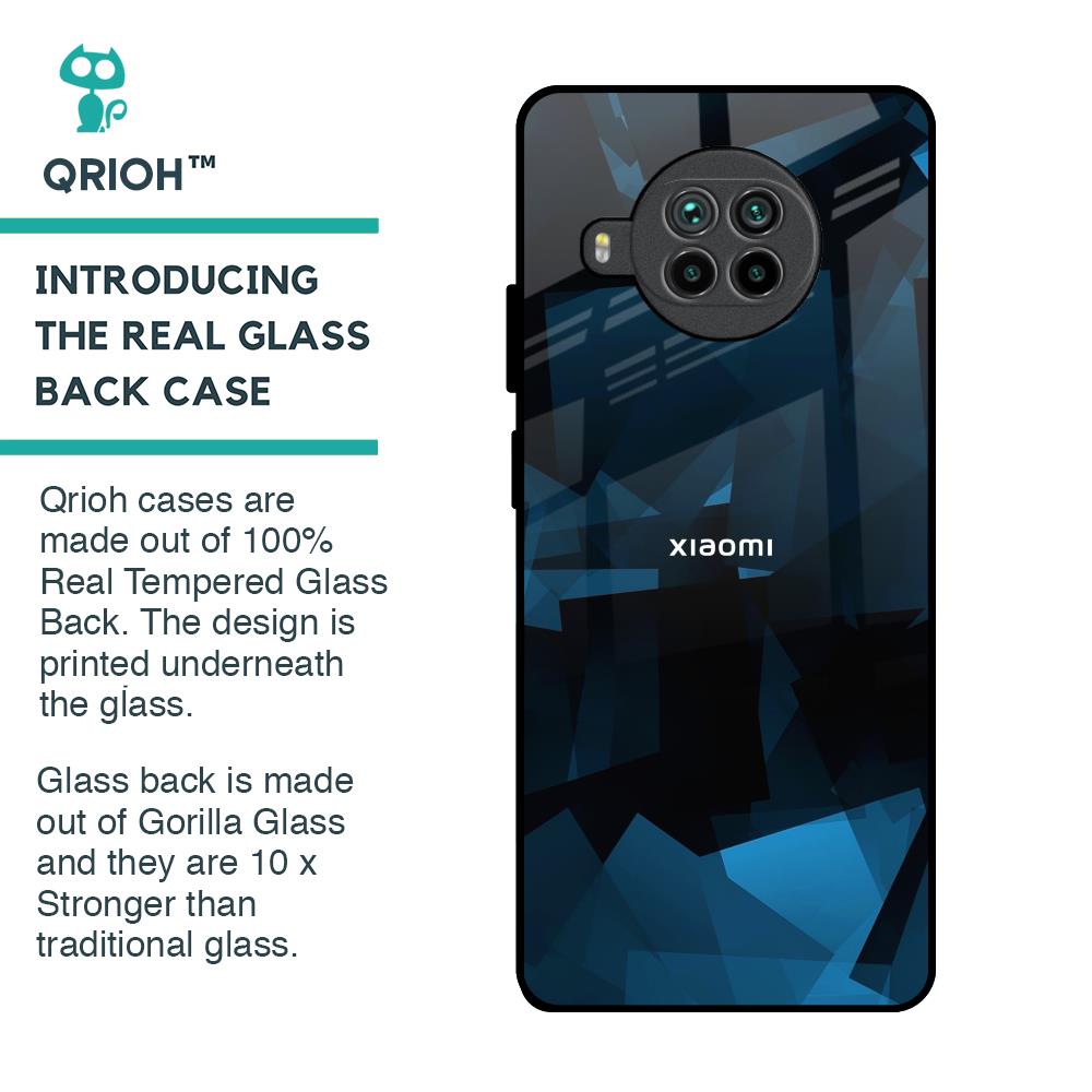 Polygonal Blue Box Glass Case For Mi 10i 5G