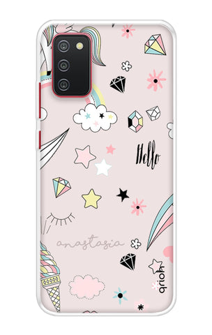 Unicorn Doodle Samsung Galaxy M02s Back Cover