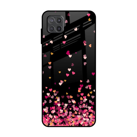 Heart Rain Fall Samsung Galaxy M12 Glass Back Cover Online