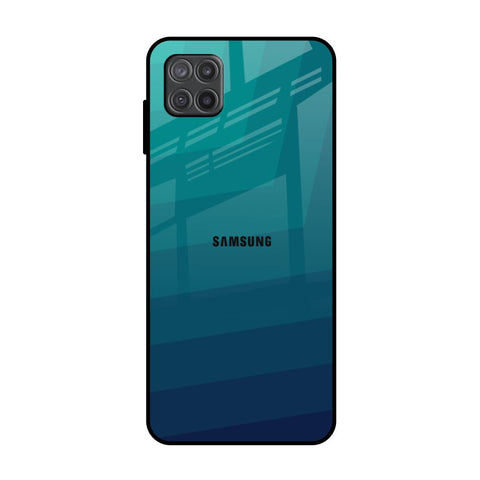 Green Triangle Pattern Samsung Galaxy M12 Glass Back Cover Online