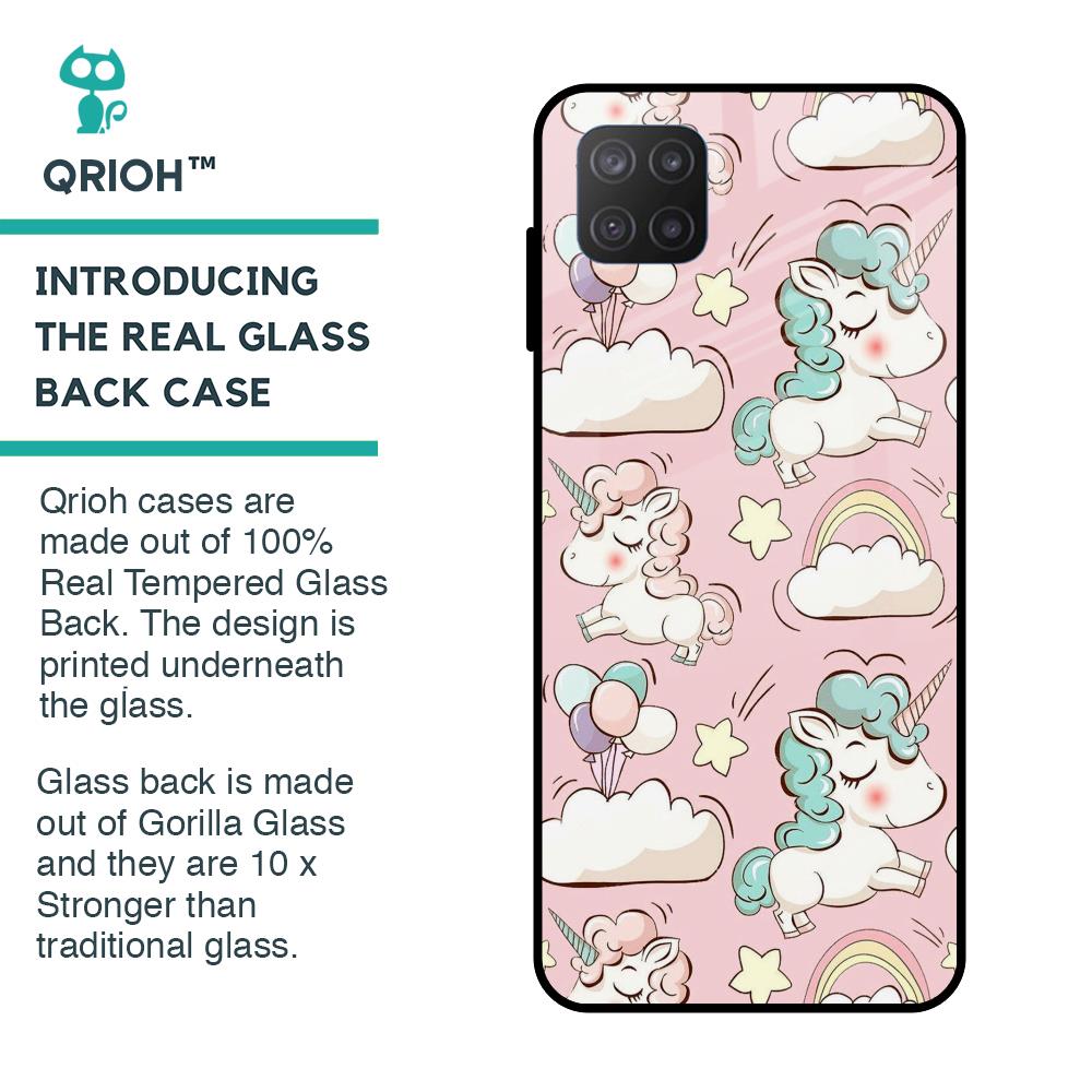 Balloon Unicorn Glass case for Samsung Galaxy M12