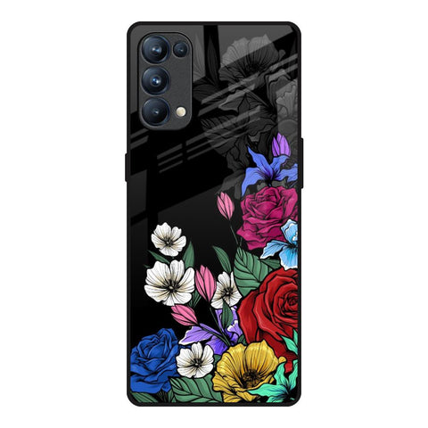 Rose Flower Bunch Art Oppo Reno5 Pro Glass Back Cover Online