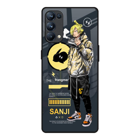 Cool Sanji Oppo Reno5 Pro Glass Back Cover Online