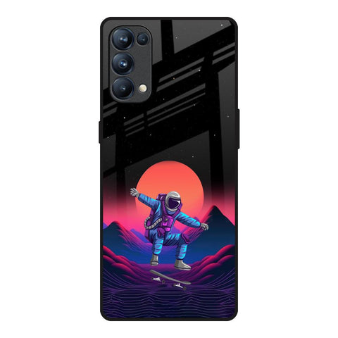 Retro Astronaut Oppo Reno5 Pro Glass Back Cover Online