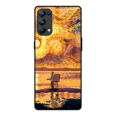 Sunset Vincent Oppo Reno5 Pro Glass Back Cover Online