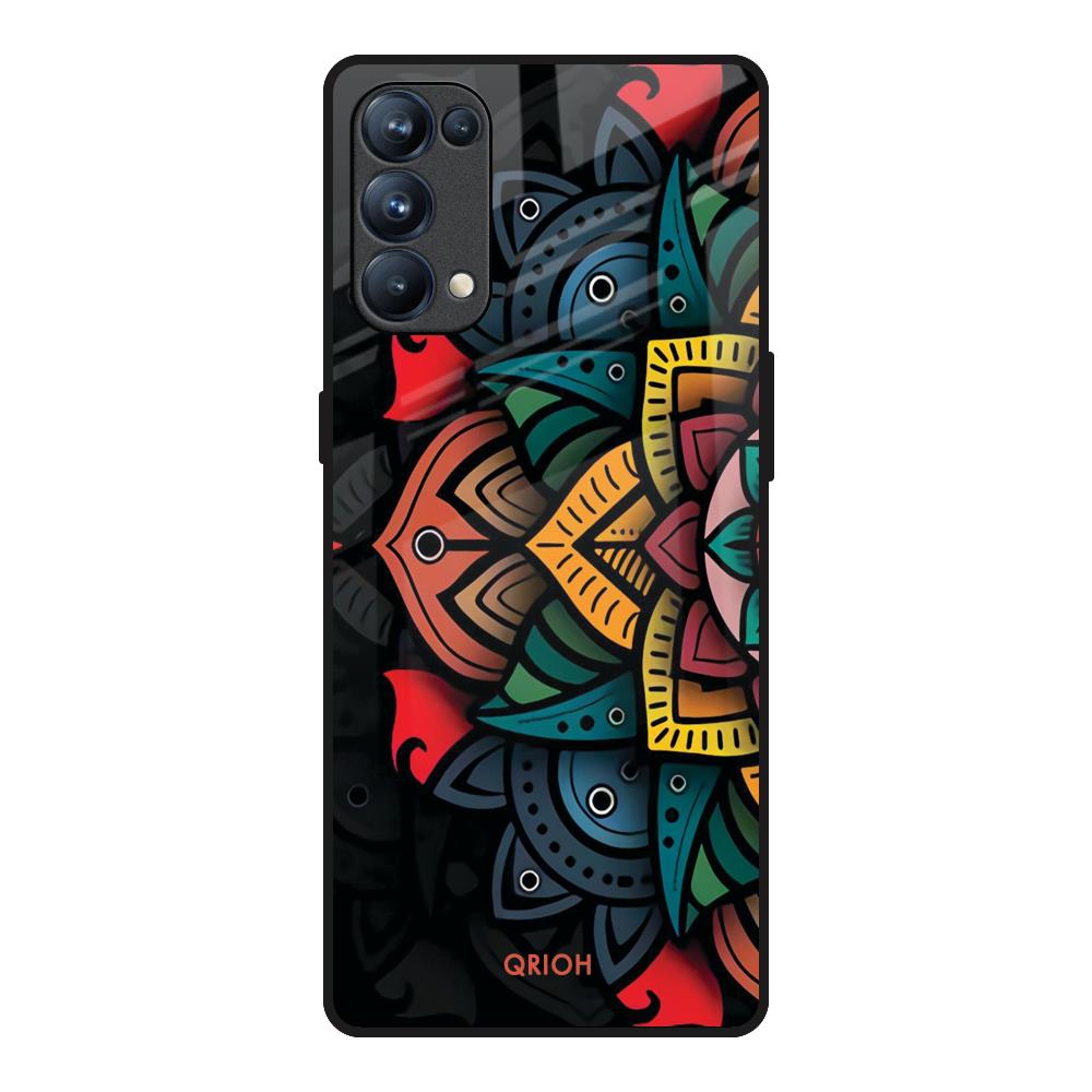 Retro Gorgeous Flower Oppo Reno5 Pro Glass Back Cover Online