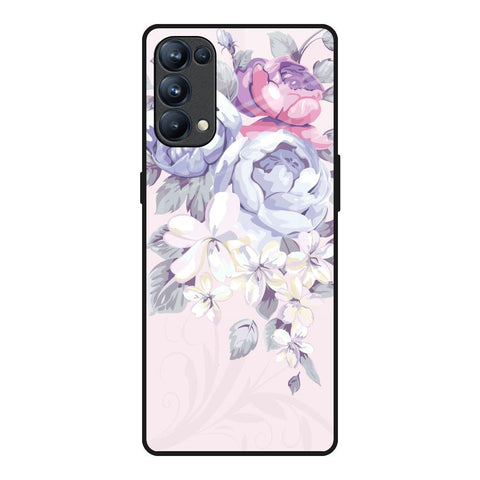 Elegant Floral Oppo Reno5 Pro Glass Back Cover Online