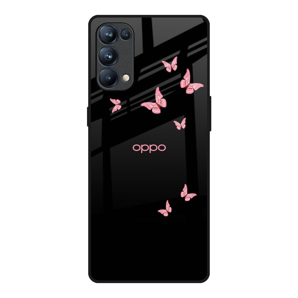 Fly Butterfly Oppo Reno5 Pro Glass Back Cover Online