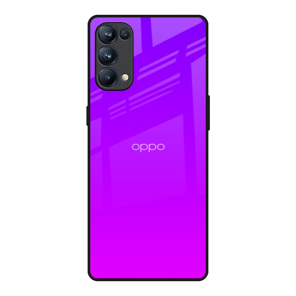 Purple Pink Oppo Reno5 Pro Glass Back Cover Online