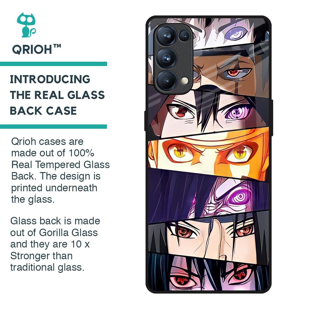 Anime Eyes Glass Case for Oppo Reno5 Pro