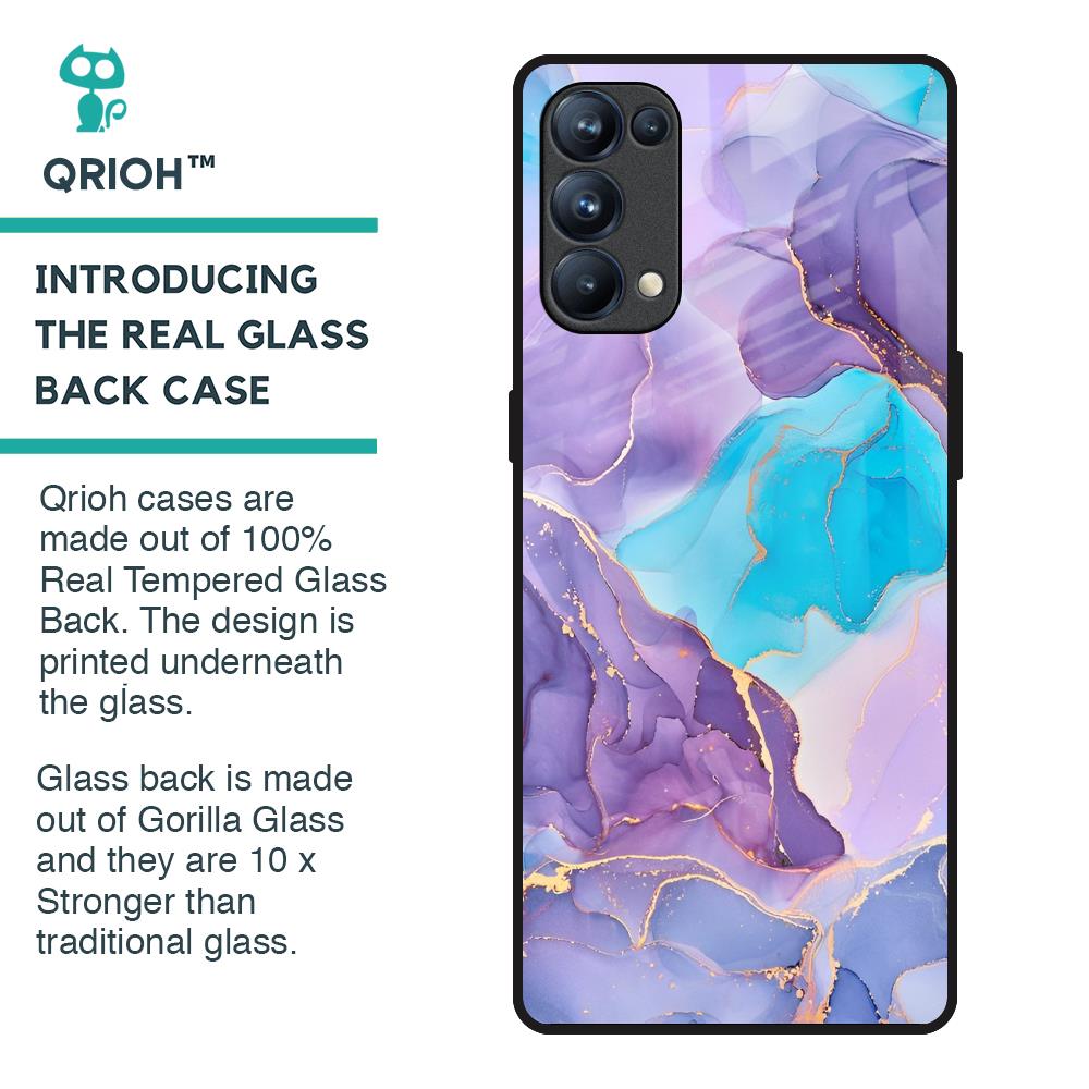 Alcohol ink Marble Glass Case for Oppo Reno5 Pro