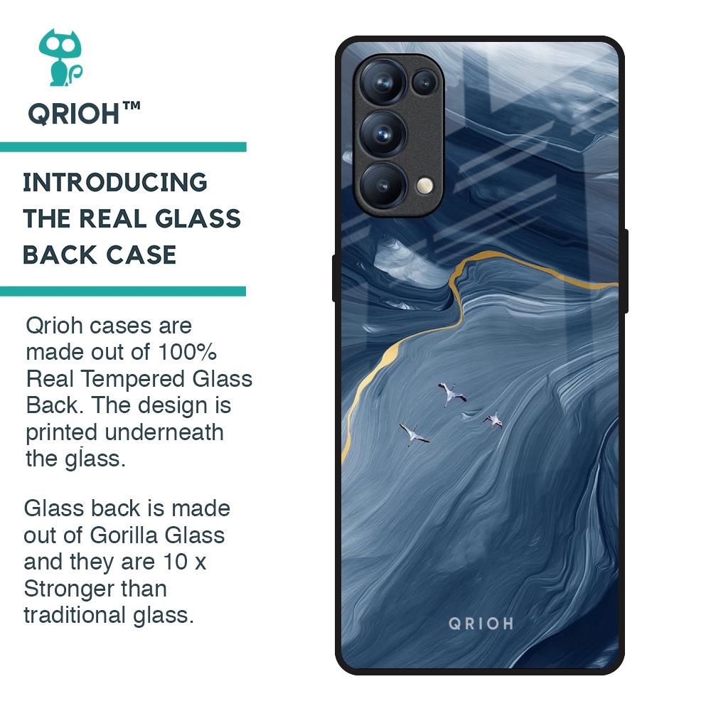 Deep Ocean Marble Glass Case for Oppo Reno5 Pro