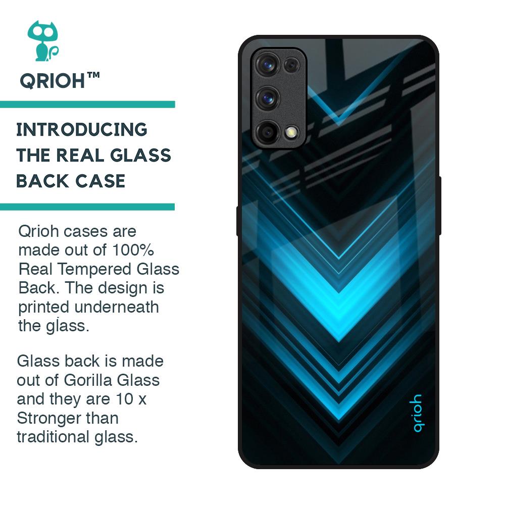 Vertical Blue Arrow Glass Case For Realme X7 Pro