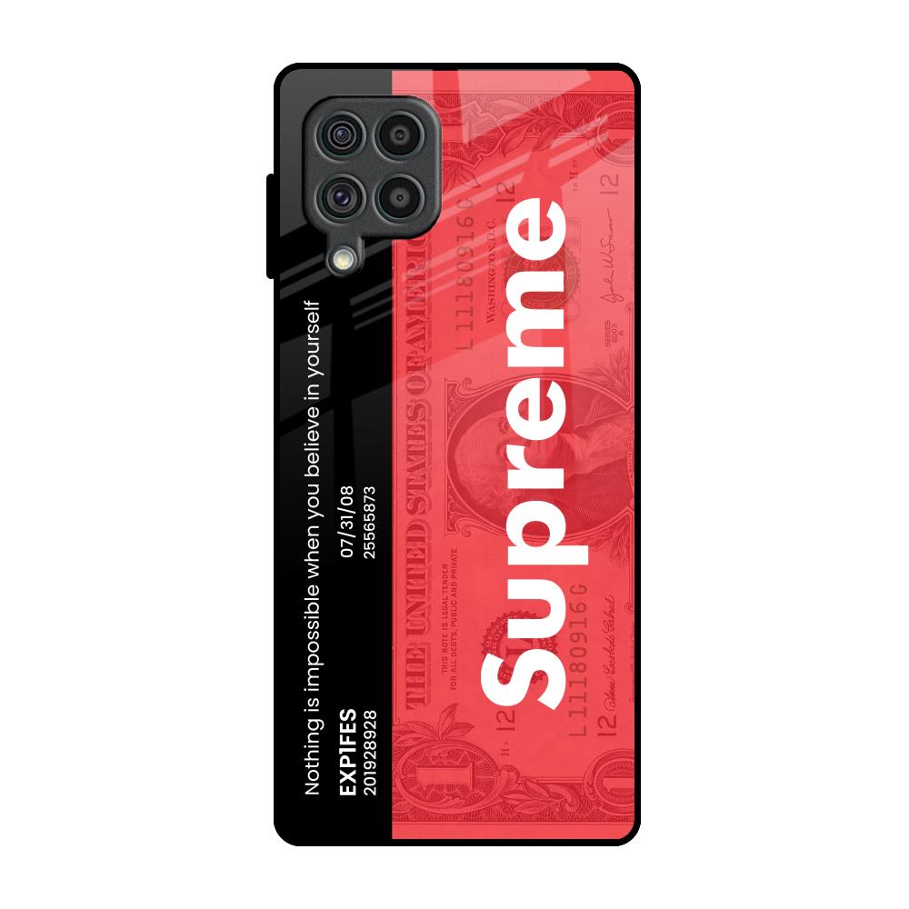 Supreme Ticket Samsung Galaxy F62 Glass Back Cover Online