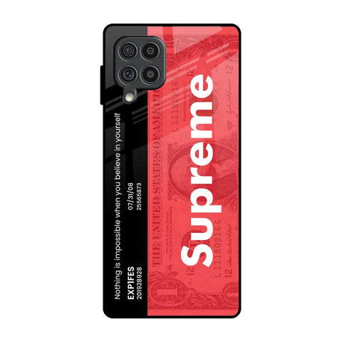 Supreme Ticket Samsung Galaxy F62 Glass Back Cover Online