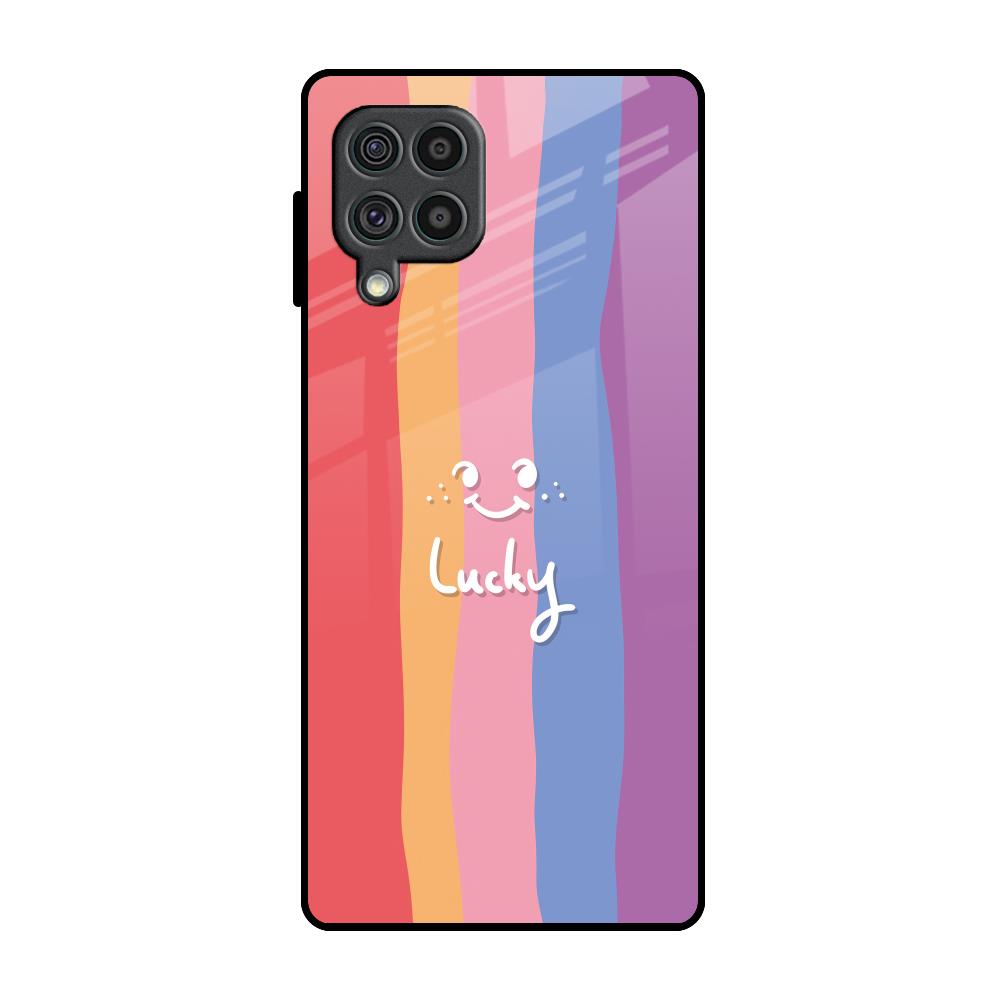 Lucky Abstract Samsung Galaxy F62 Glass Back Cover Online