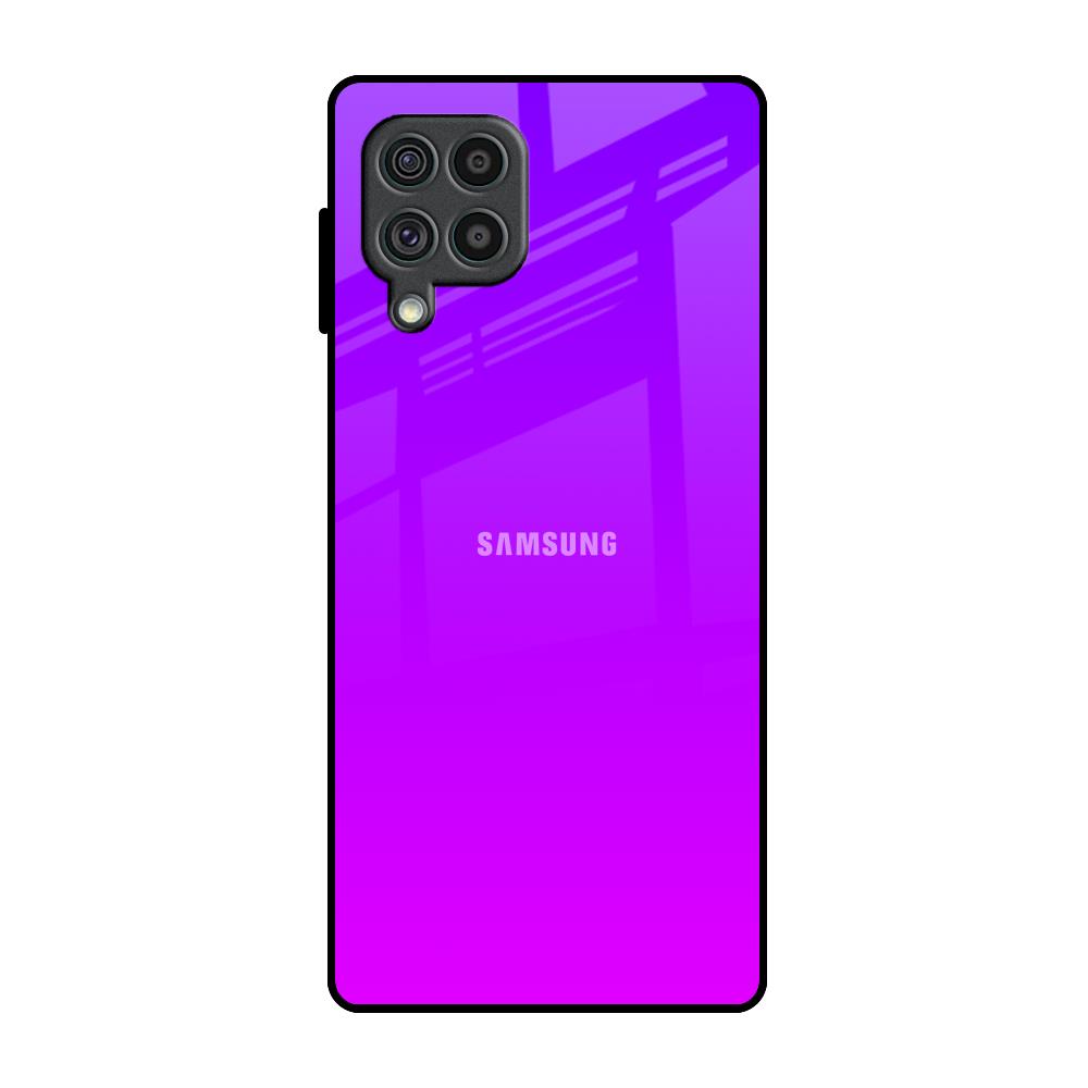 Purple Pink Samsung Galaxy F62 Glass Back Cover Online