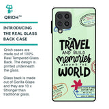 Travel Stamps Glass Case for Samsung Galaxy F62