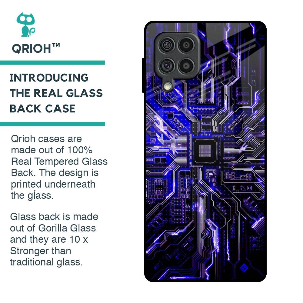 Techno Color Pattern Glass Case For Samsung Galaxy F62