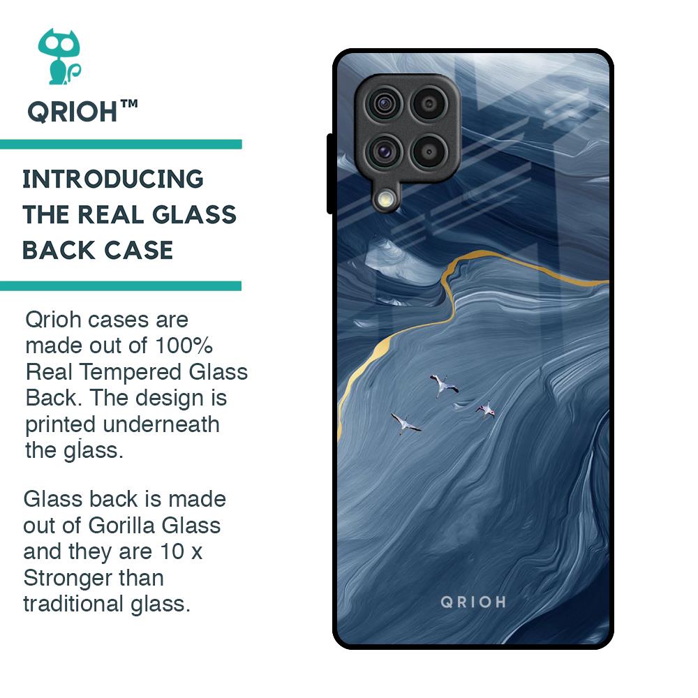 Deep Ocean Marble Glass Case for Samsung Galaxy F62