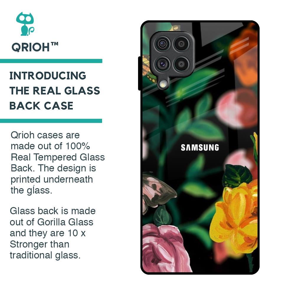 Flowers & Butterfly Glass Case for Samsung Galaxy F62