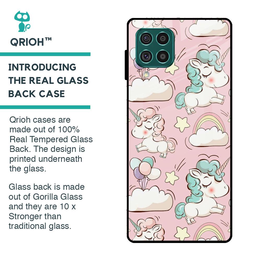 Balloon Unicorn Glass case for Samsung Galaxy F62