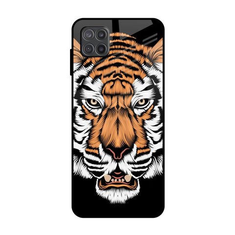 Angry Tiger Samsung Galaxy A12 Glass Back Cover Online