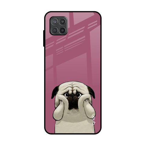 Funny Pug Face Samsung Galaxy A12 Glass Back Cover Online