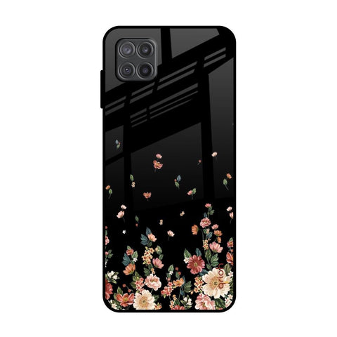 Floating Floral Print Samsung Galaxy A12 Glass Back Cover Online