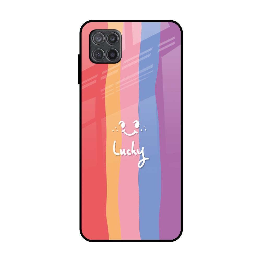 Lucky Abstract Samsung Galaxy A12 Glass Back Cover Online