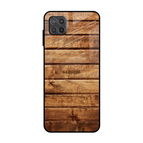 Wooden Planks Samsung Galaxy A12 Glass Back Cover Online