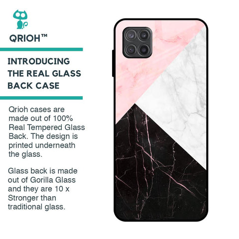 Marble Collage Art Glass Case For Samsung Galaxy A12