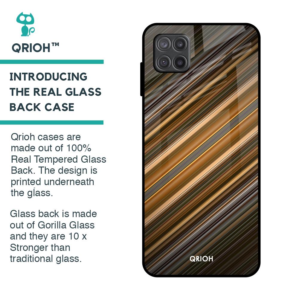 Diagonal Slash Pattern Glass Case for Samsung Galaxy A12