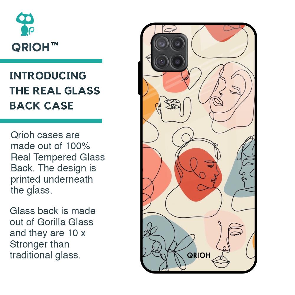 Abstract Faces Glass Case for Samsung Galaxy A12