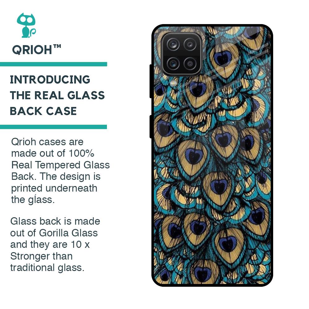 Peacock Feathers Glass case for Samsung Galaxy A12