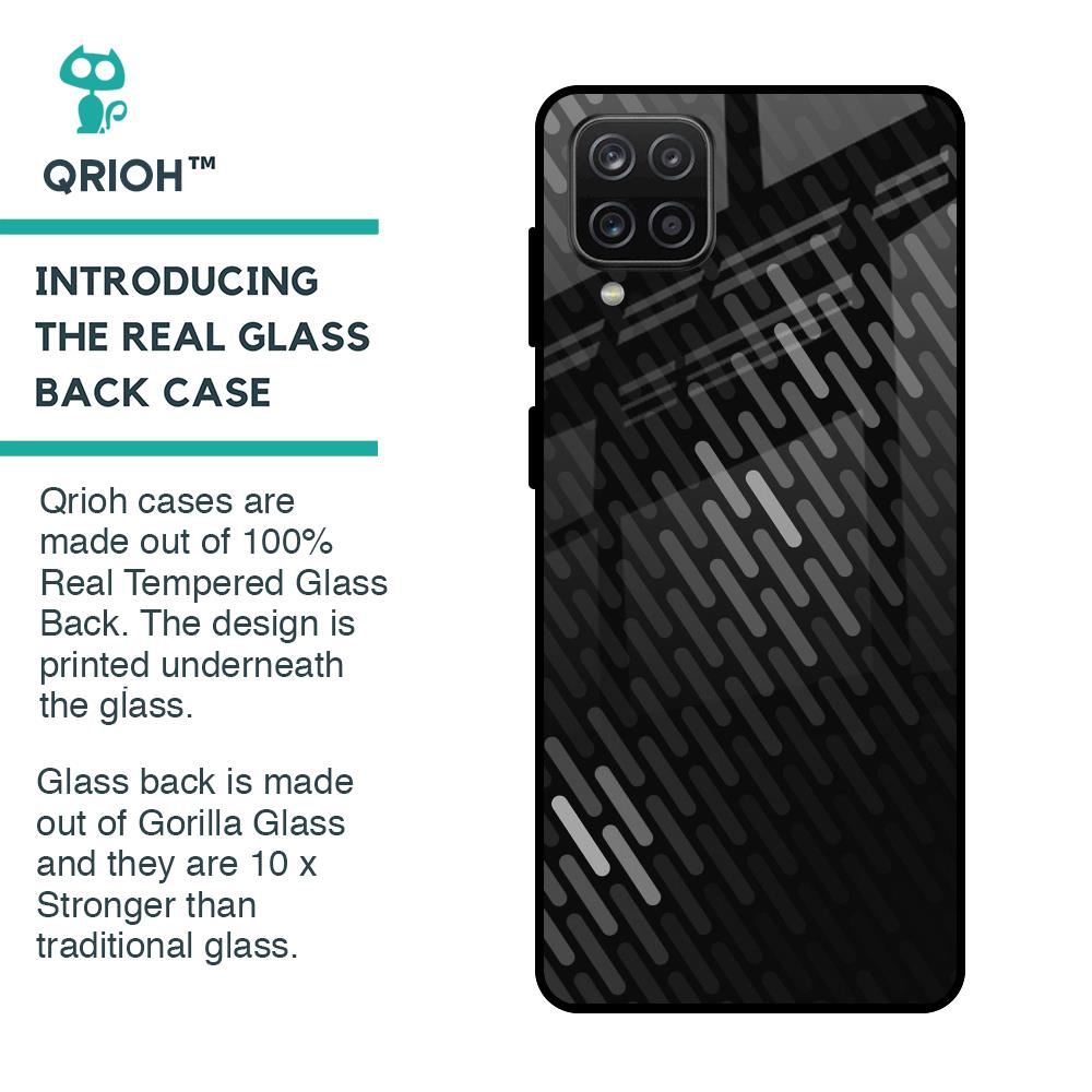 Dark Abstract Pattern Glass Case For Samsung Galaxy A12