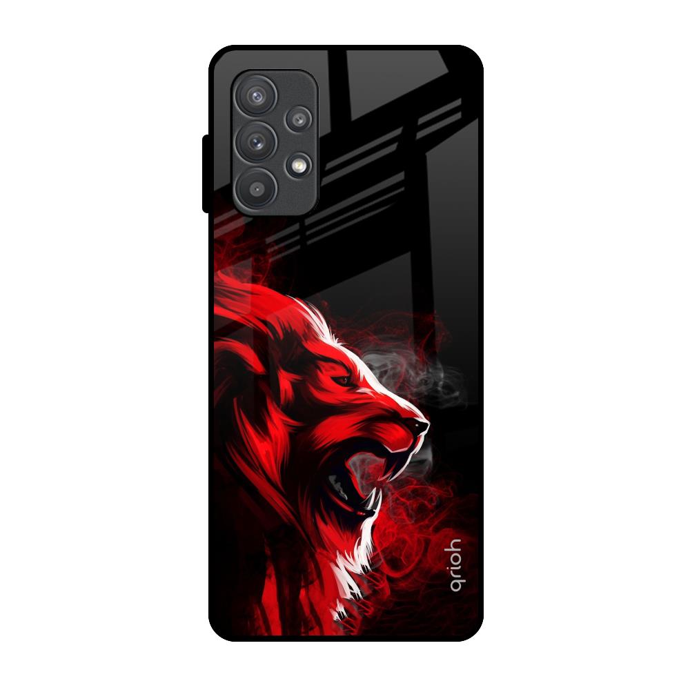Red Angry Lion Samsung Galaxy A32 Glass Back Cover Online