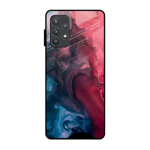 Blue & Red Smoke Samsung Galaxy A32 Glass Back Cover Online